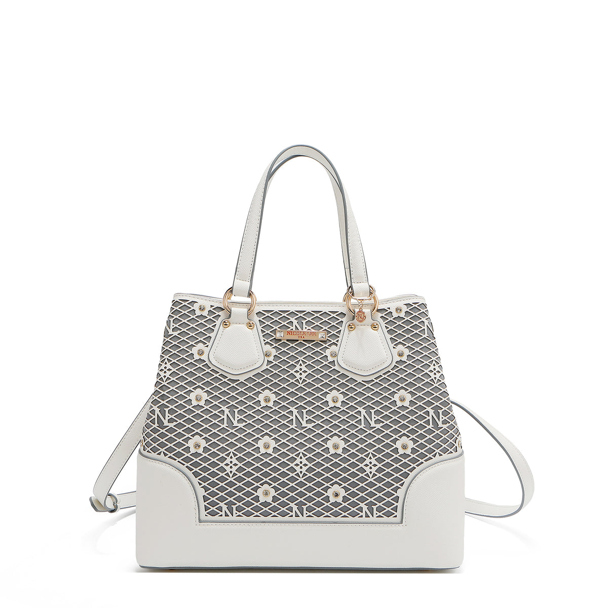 Bolsa Satchel de Nicole Lee de Corte Laser y Pedrería SS25
