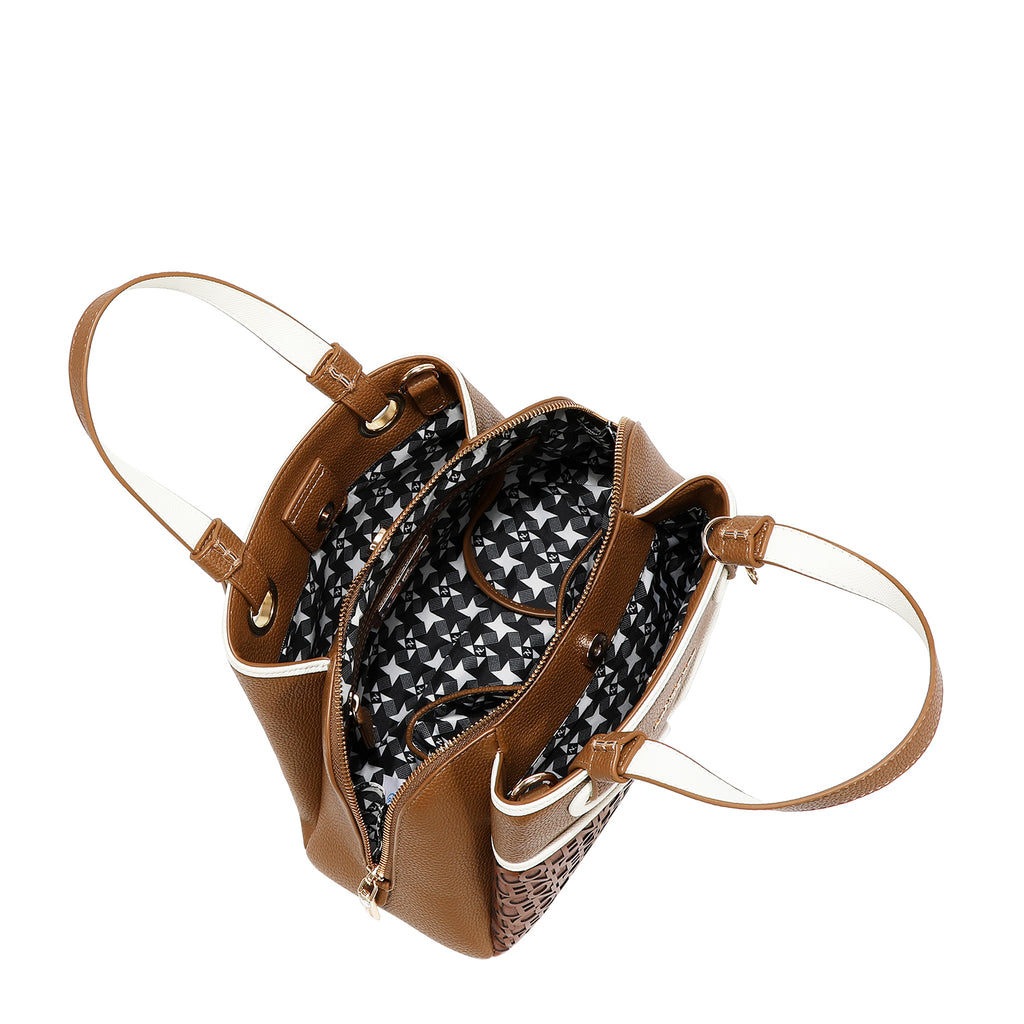 Bolso Satchel Nicole Lee Con Logo En Corte Laser FW26