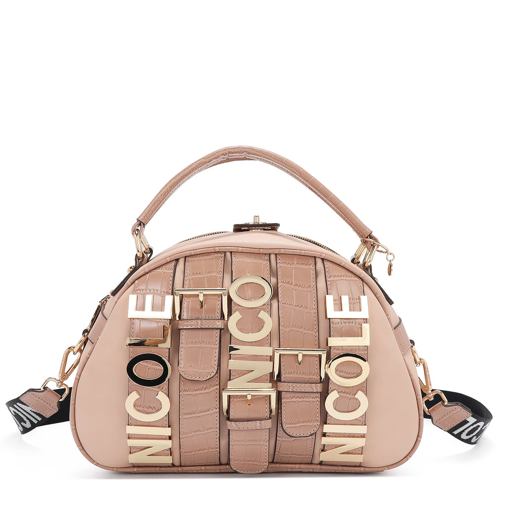 Bolsa Dome Nicole Lee Con Cinturon de Hebilla Metálica SS25