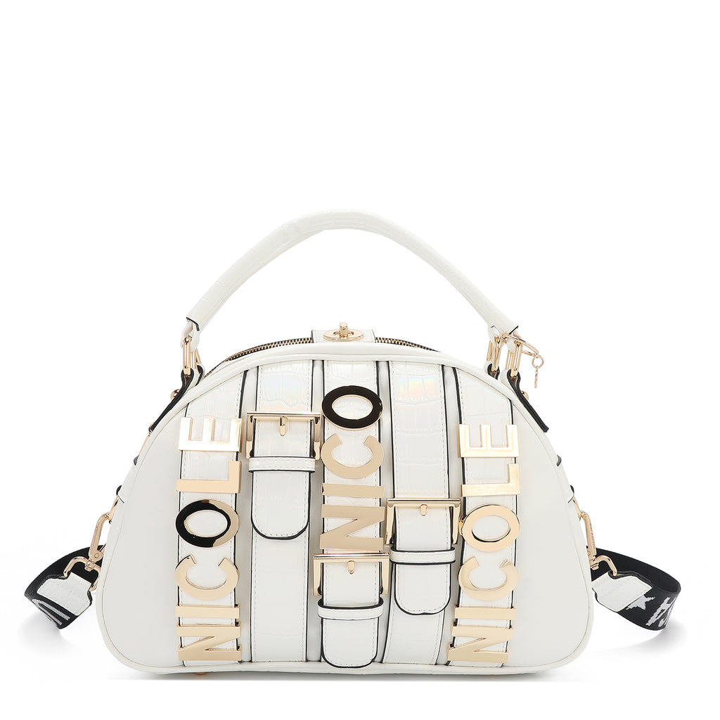 Bolsa Dome Nicole Lee Con Cinturon de Hebilla Metálica SS25