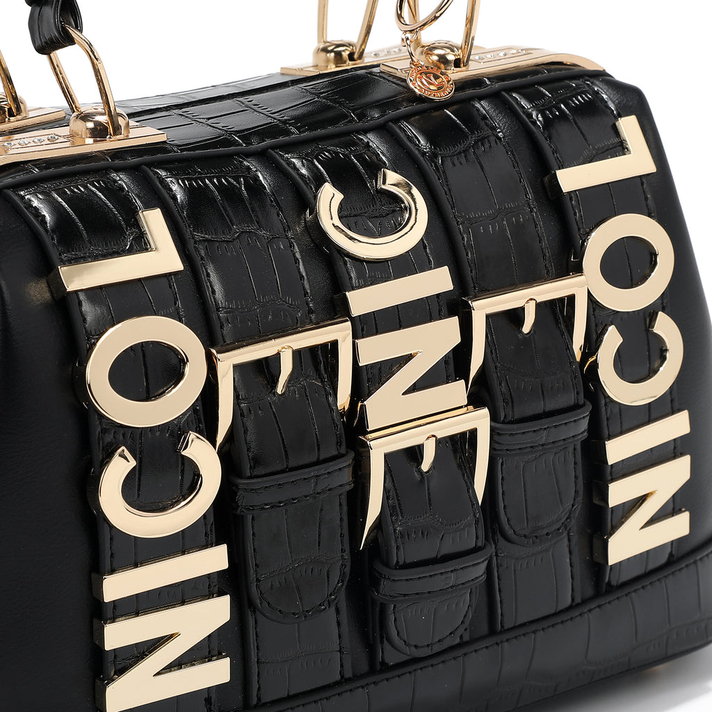 Bolsa de Mano Nicole Lee Con Cinturon de Hebilla Metálica