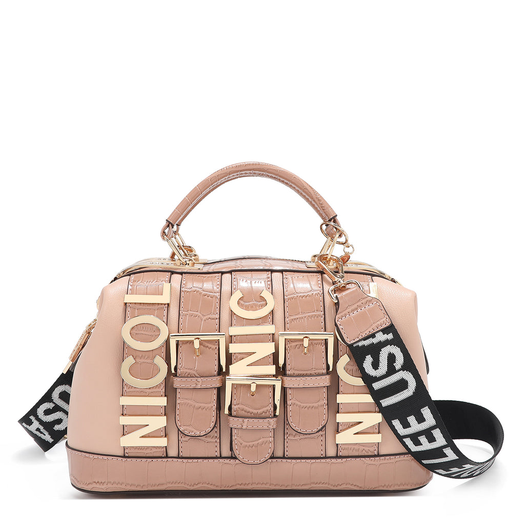 Bolsa de Mano Nicole Lee Con Cinturon de Hebilla Metálica
