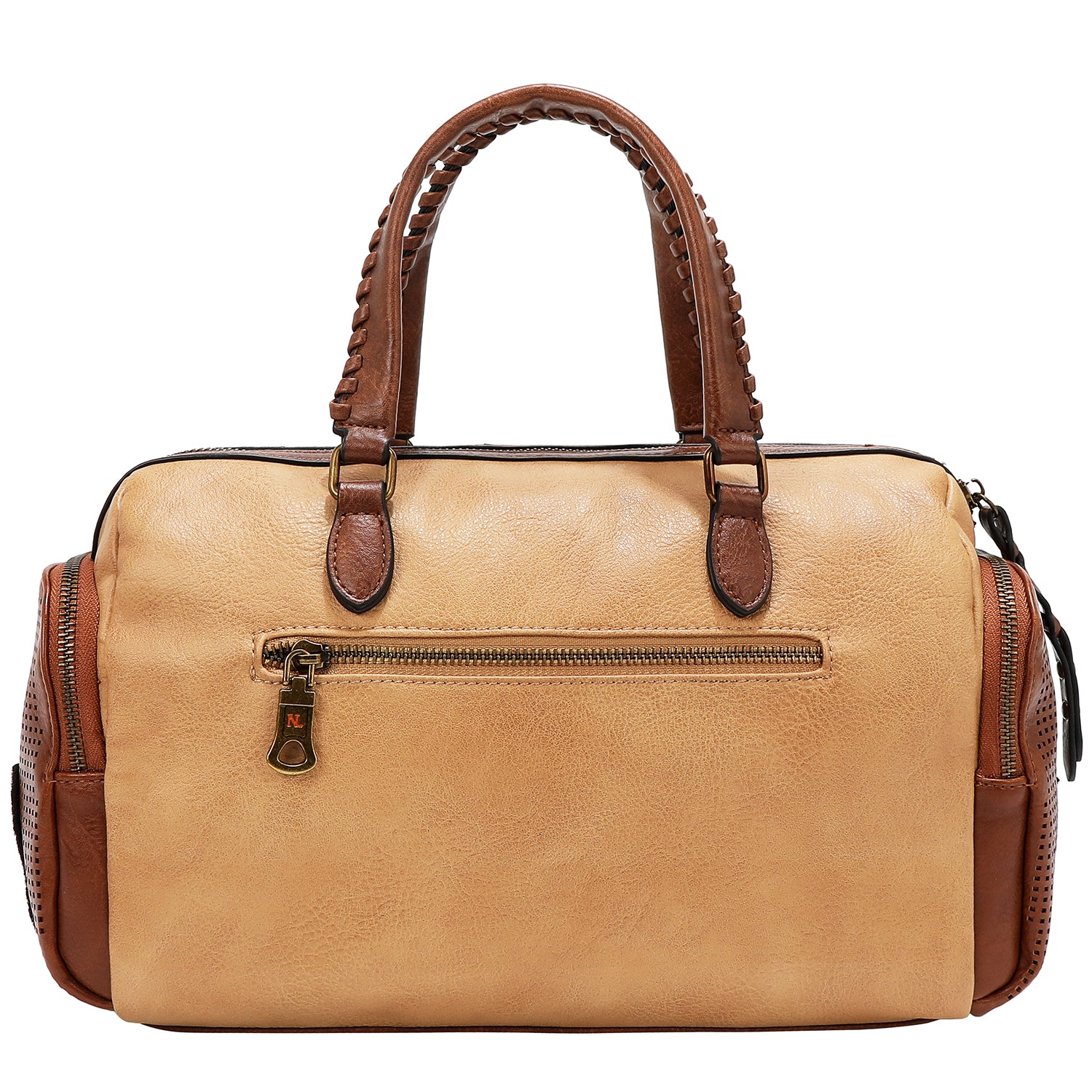 Bolsa boston Nicole Lee vintage con parches FW25