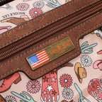 Bolsa boston Nicole Lee vintage con parches FW25