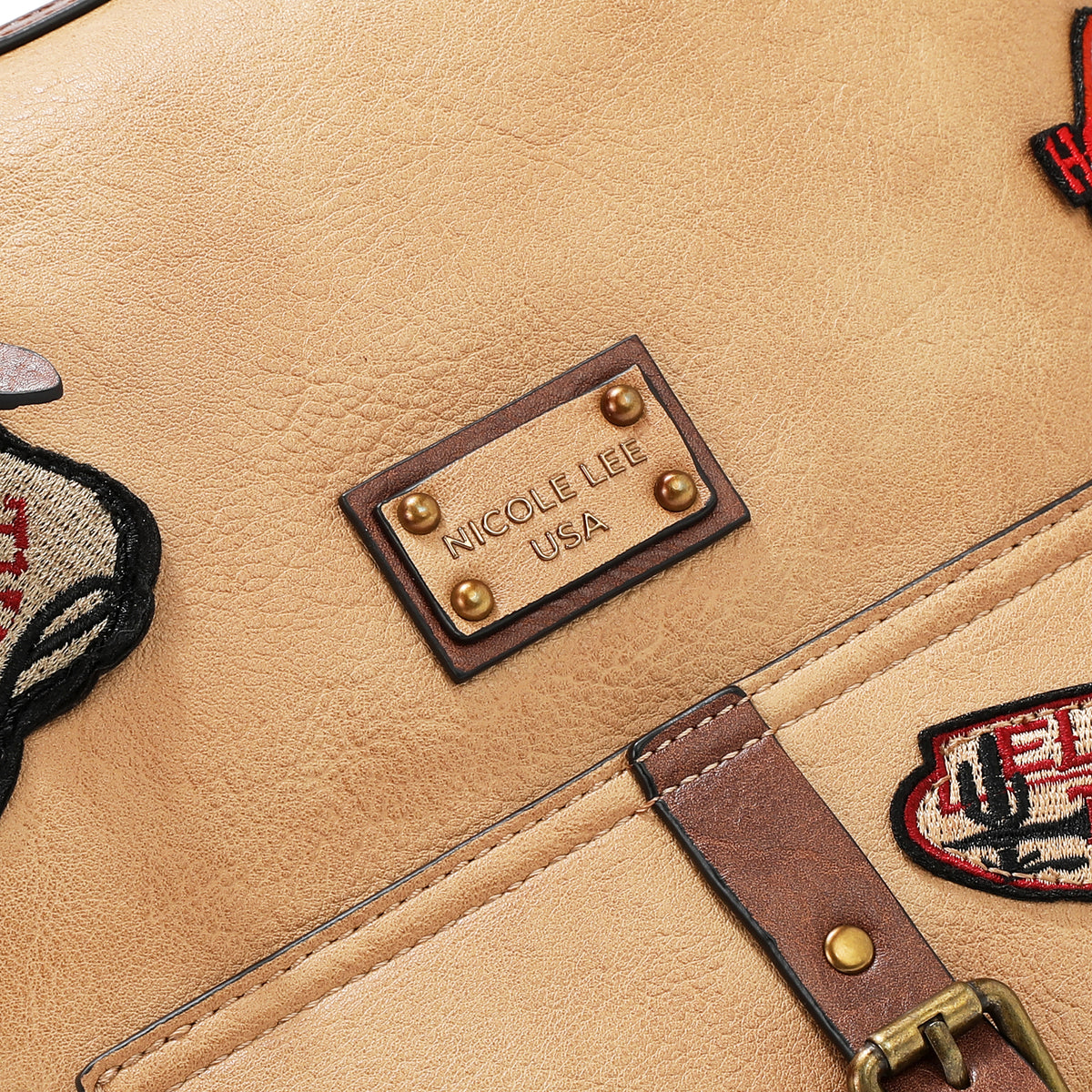 Bolsa shopper Nicole Lee vintage con parches FW25