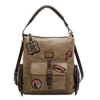 Bolsa shopper Nicole Lee vintage con parches FW25