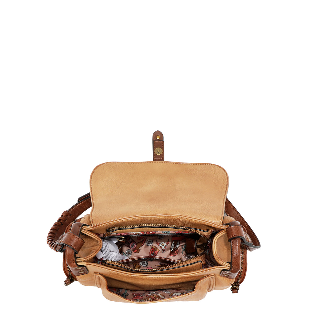 Bolsa Mensajera Nicole Lee Vintage Con Parches FW25