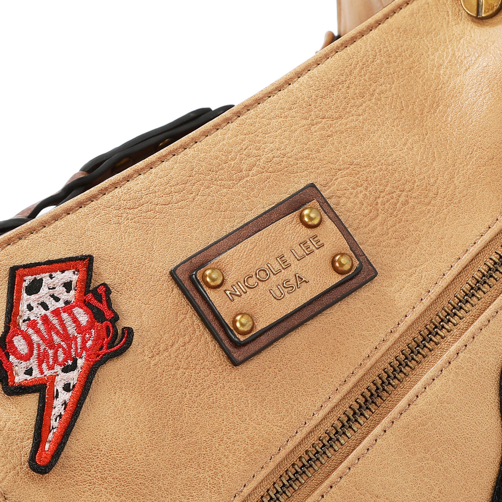 Bolsa shoulder Nicole Lee vintage con parches FW25