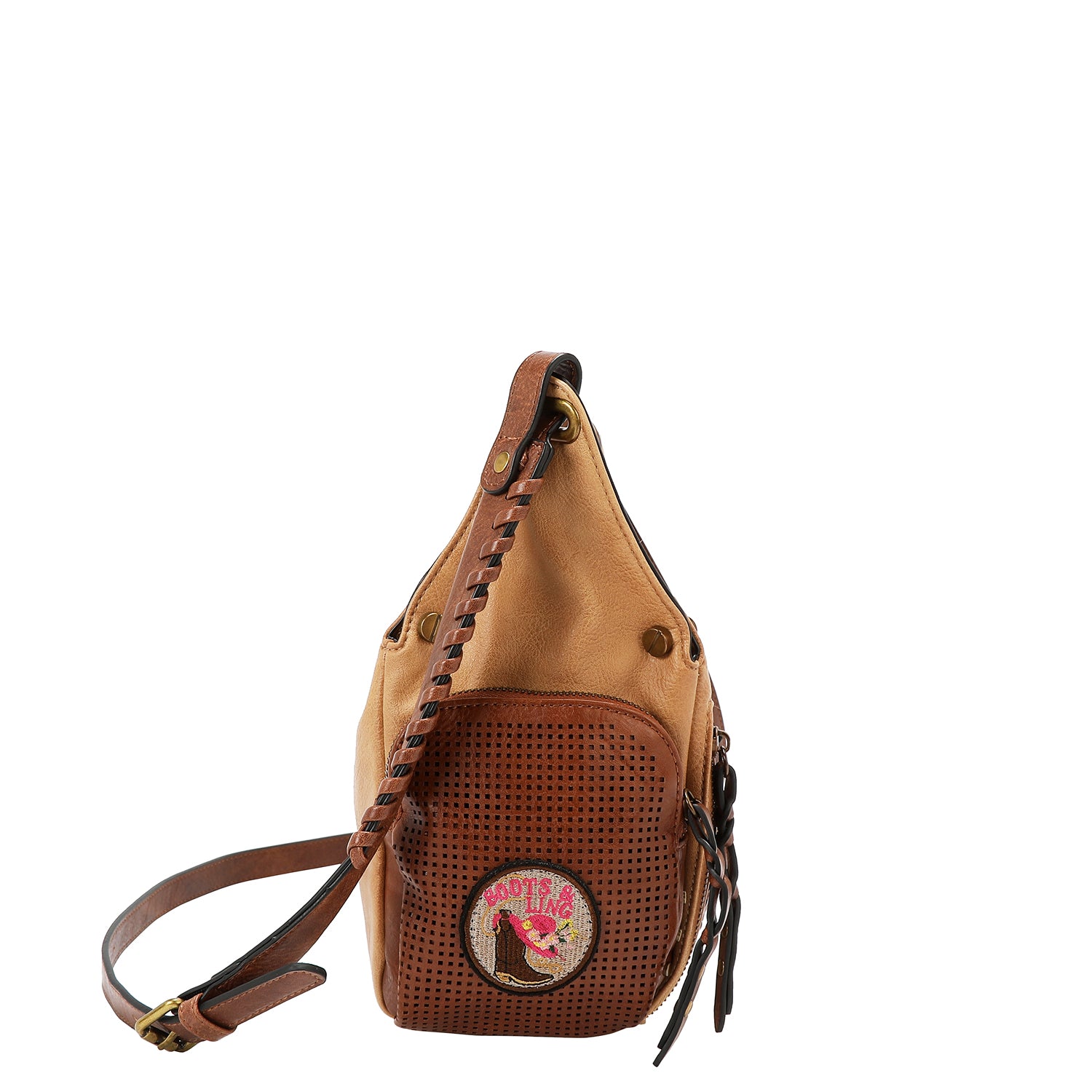 Bolsa shoulder Nicole Lee vintage con parches FW25
