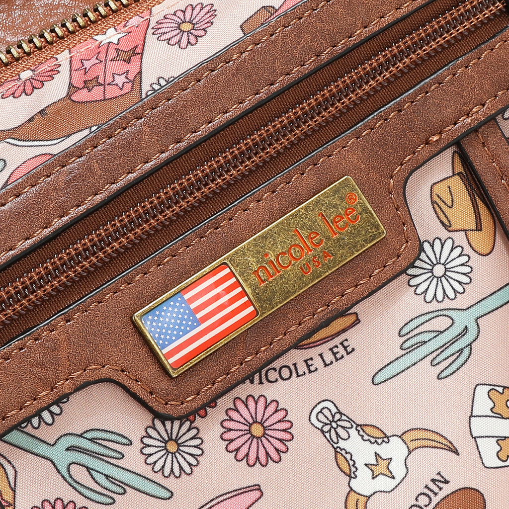 Bolsa cruzada Nicole Lee vintage con parches FW25