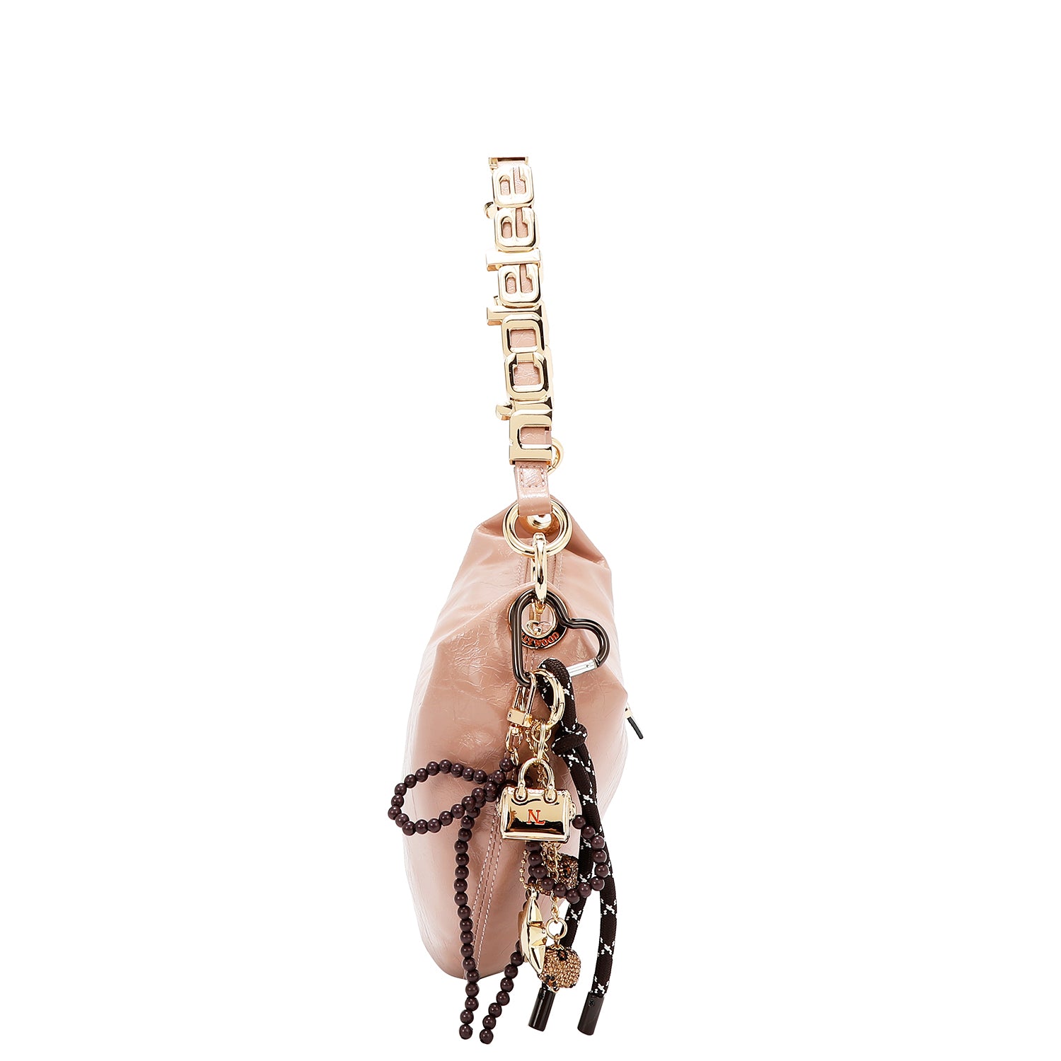 Bolsa media luna Nicole Lee acabado brillante y llavero FW25