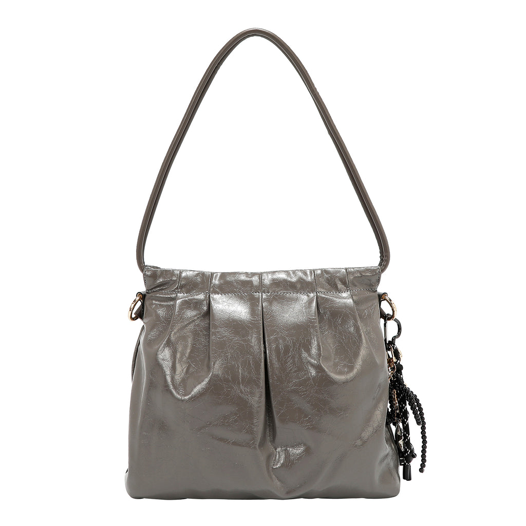 Bolsa satchel Nicole Lee acabado brillante y llavero FW25