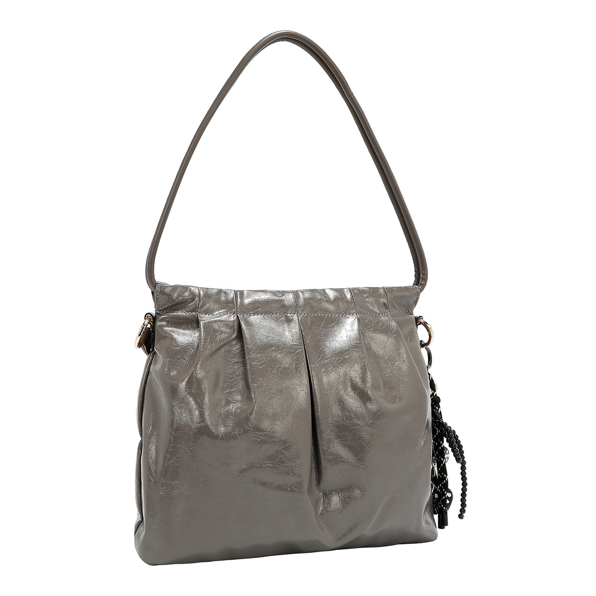 Bolsa satchel Nicole Lee acabado brillante y llavero FW25