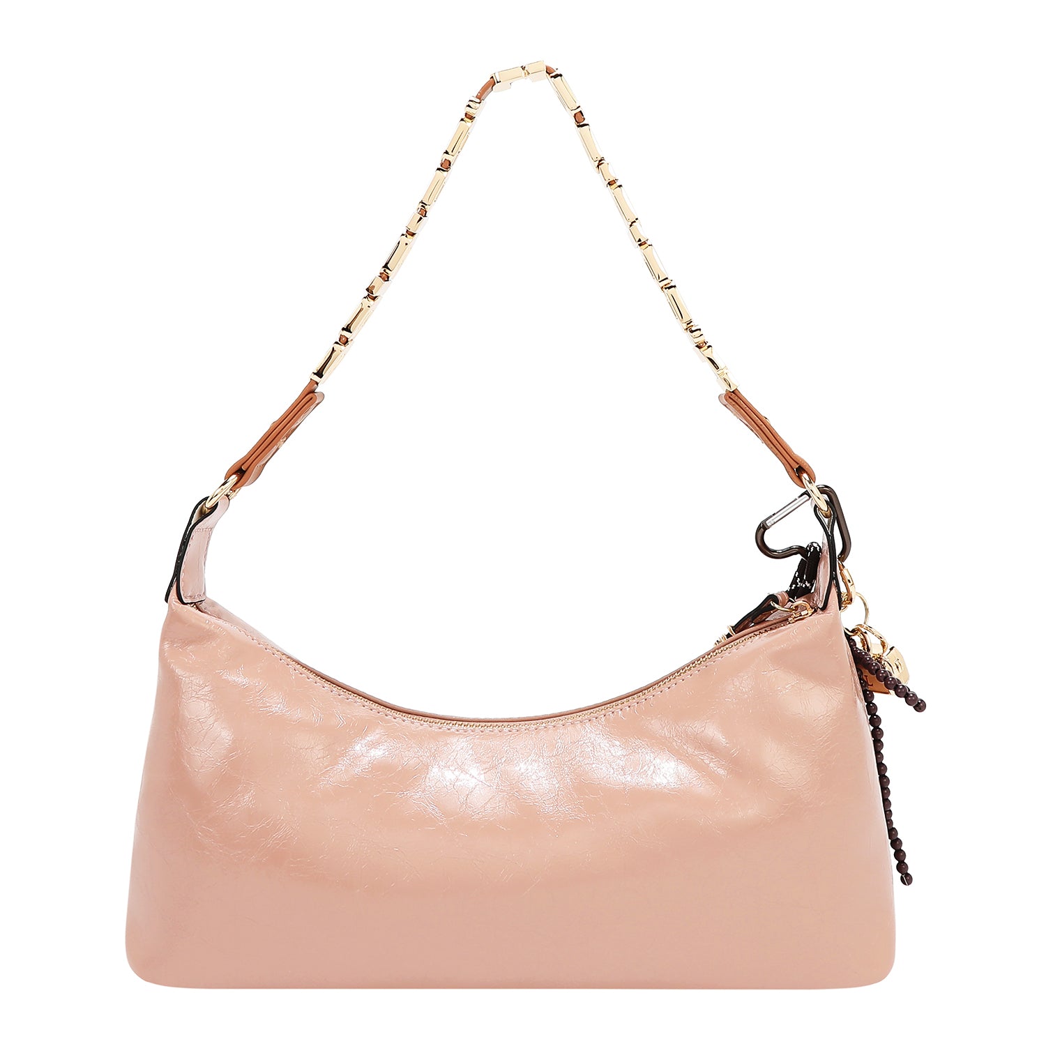 Bolsa baguette Nicole Lee acabado brillante y llavero FW25