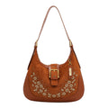 Bolsa Shoulder Nicole Lee De Gamuza Con Flores Y Hojas FW25