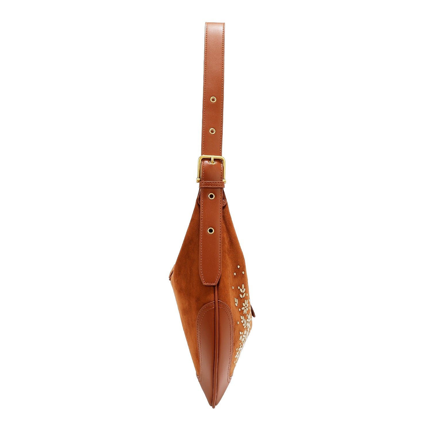 Bolsa Shoulder Nicole Lee De Gamuza Con Flores Y Hojas FW25
