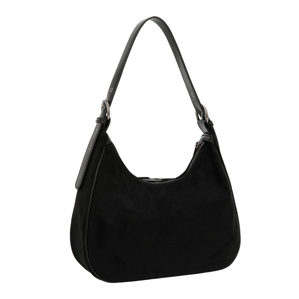 Bolsa hobo Nicole Lee de gamuza con flores y hojas FW25