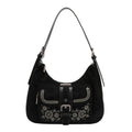 Bolsa hobo Nicole Lee de gamuza con flores y hojas FW25