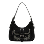 Bolsa hobo Nicole Lee de gamuza con flores y hojas FW25