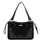 Bolsa Tote Nicole Lee De Gamuza Con Flores Y Hojas FW25