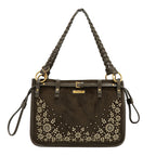 Bolsa Tote Nicole Lee De Gamuza Con Flores Y Hojas FW25