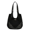 Bolsa shopper Nicole Lee de gamuza con flores y hojas FW25