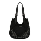 Bolsa shopper Nicole Lee de gamuza con flores y hojas FW25