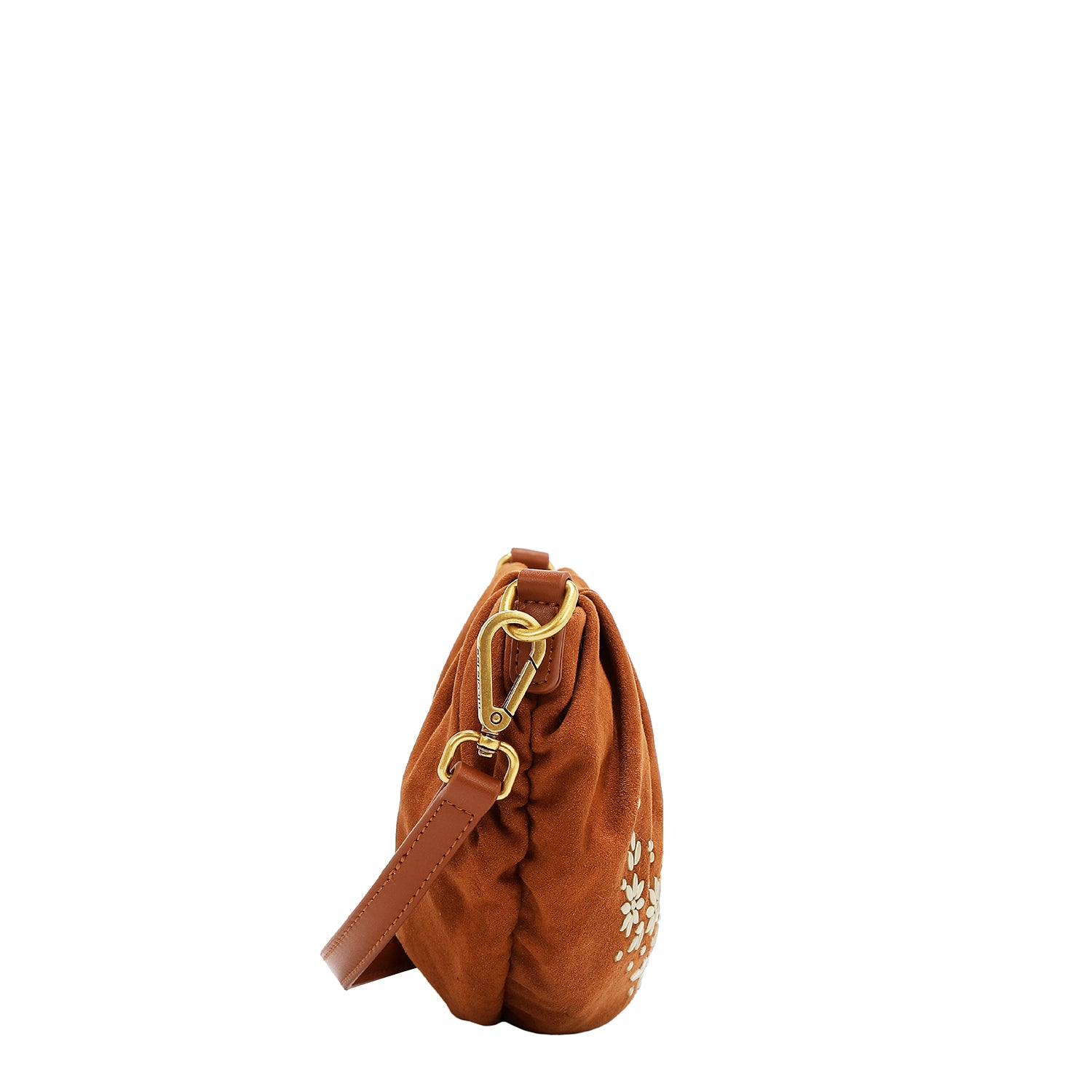 Bolsa cruzada Nicole Lee de gamuza con flores y hojas FW25