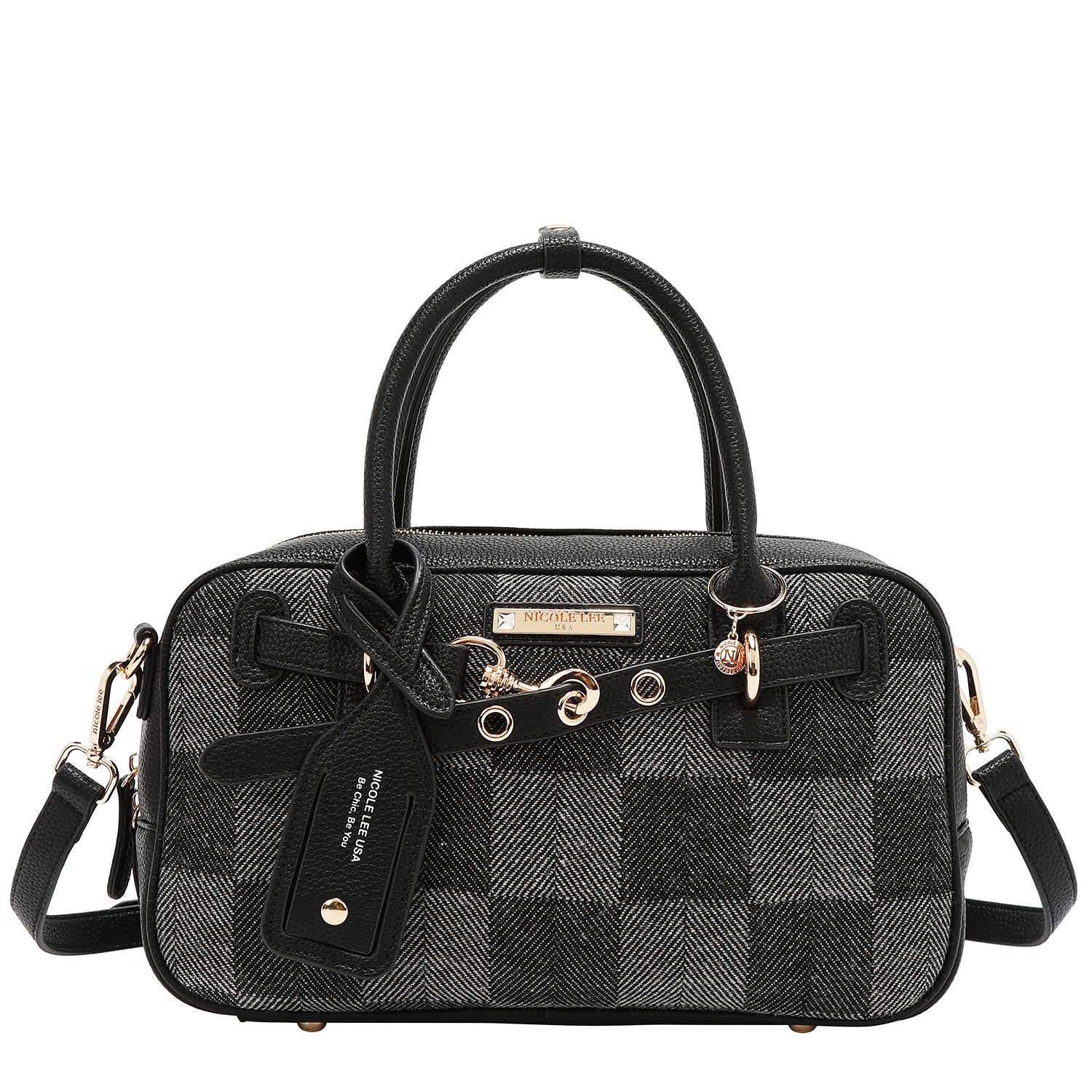 Bolsa De Mano Nicole Lee Estampada De Cuadros FW25