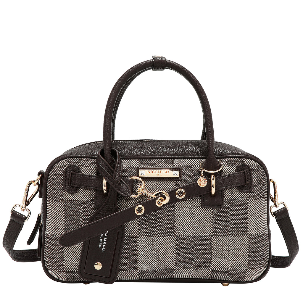 Bolsa De Mano Nicole Lee Estampada De Cuadros FW25