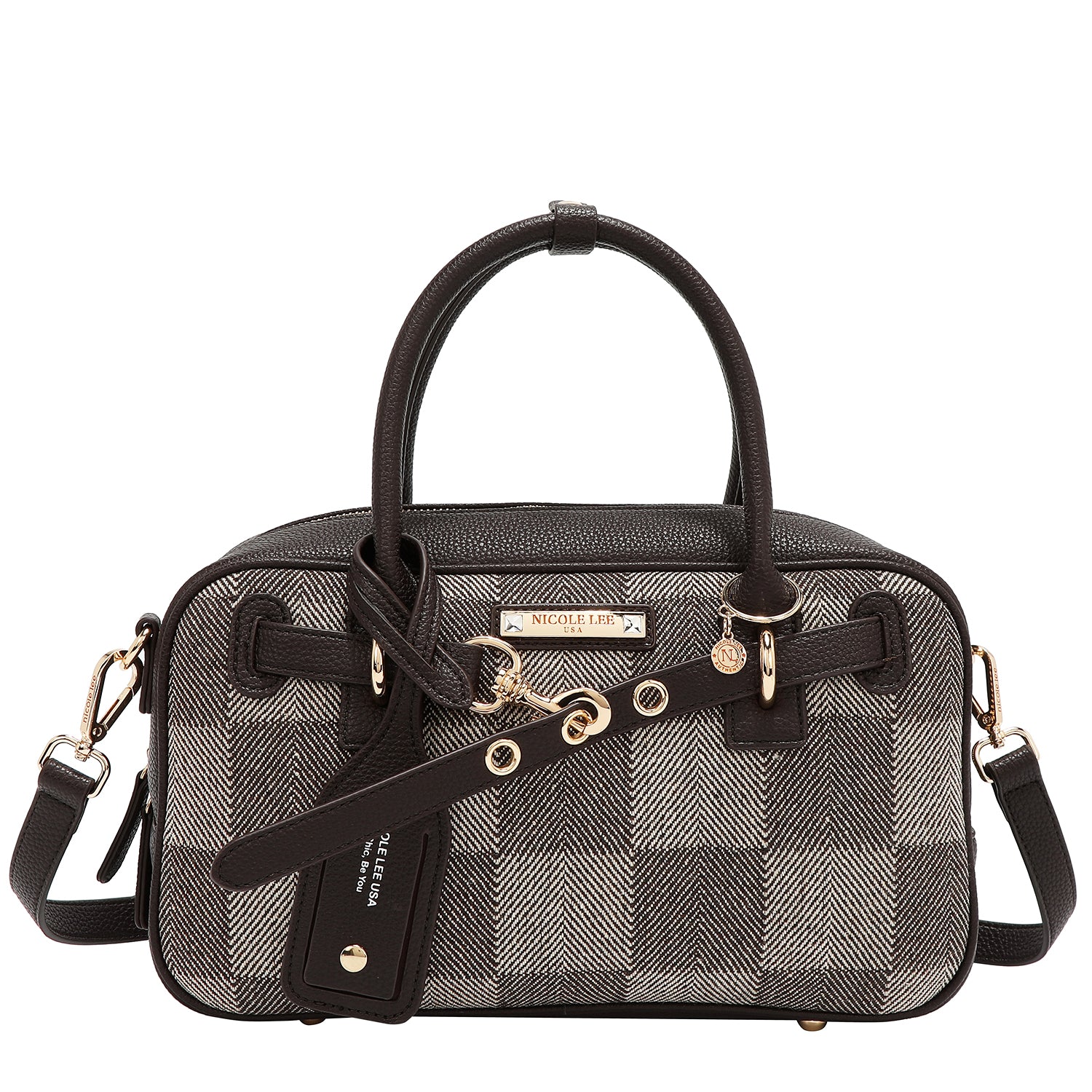 Bolsa De Mano Nicole Lee Estampada De Cuadros FW25