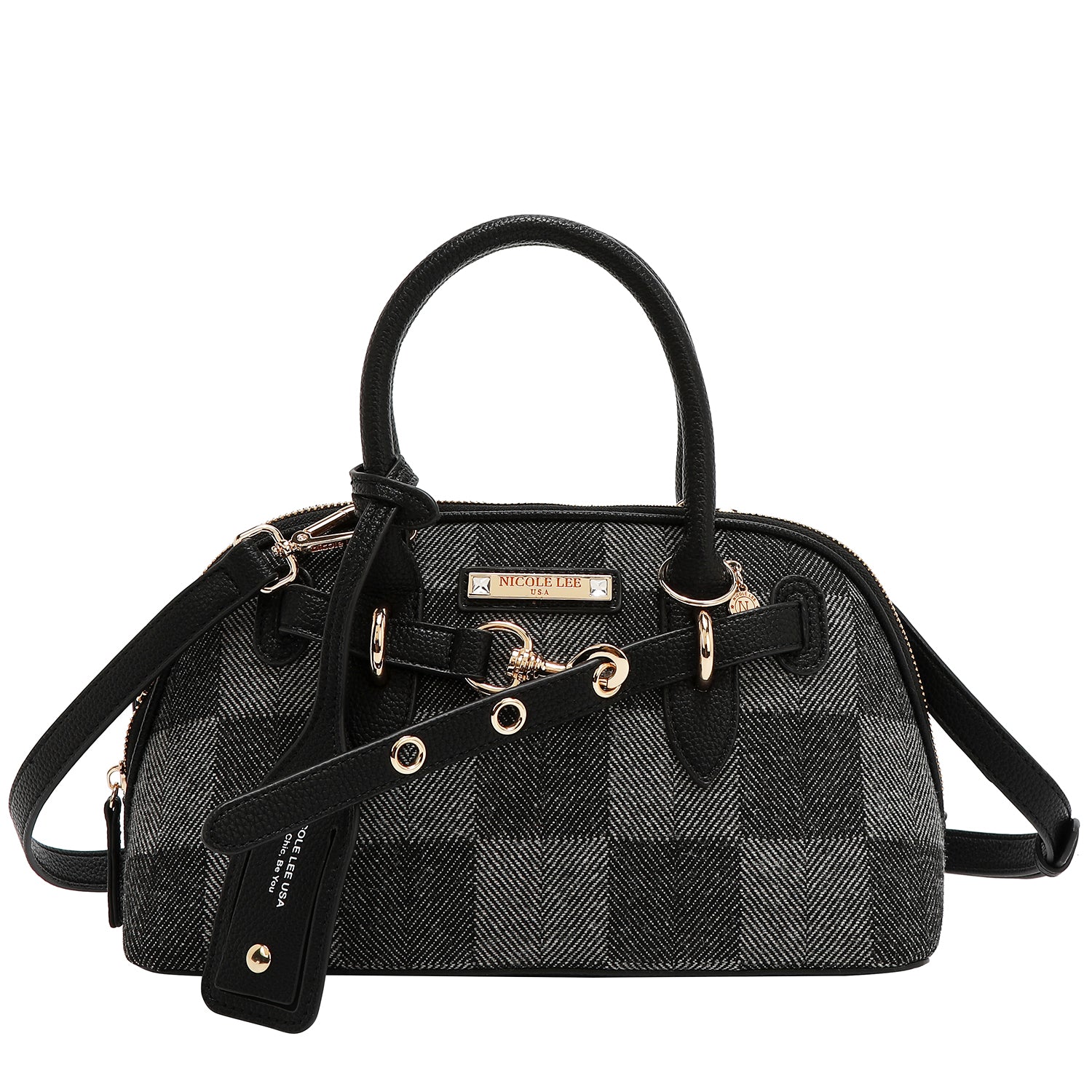 Bolsa Dome Nicole Lee Estampada De Cuadros FW25
