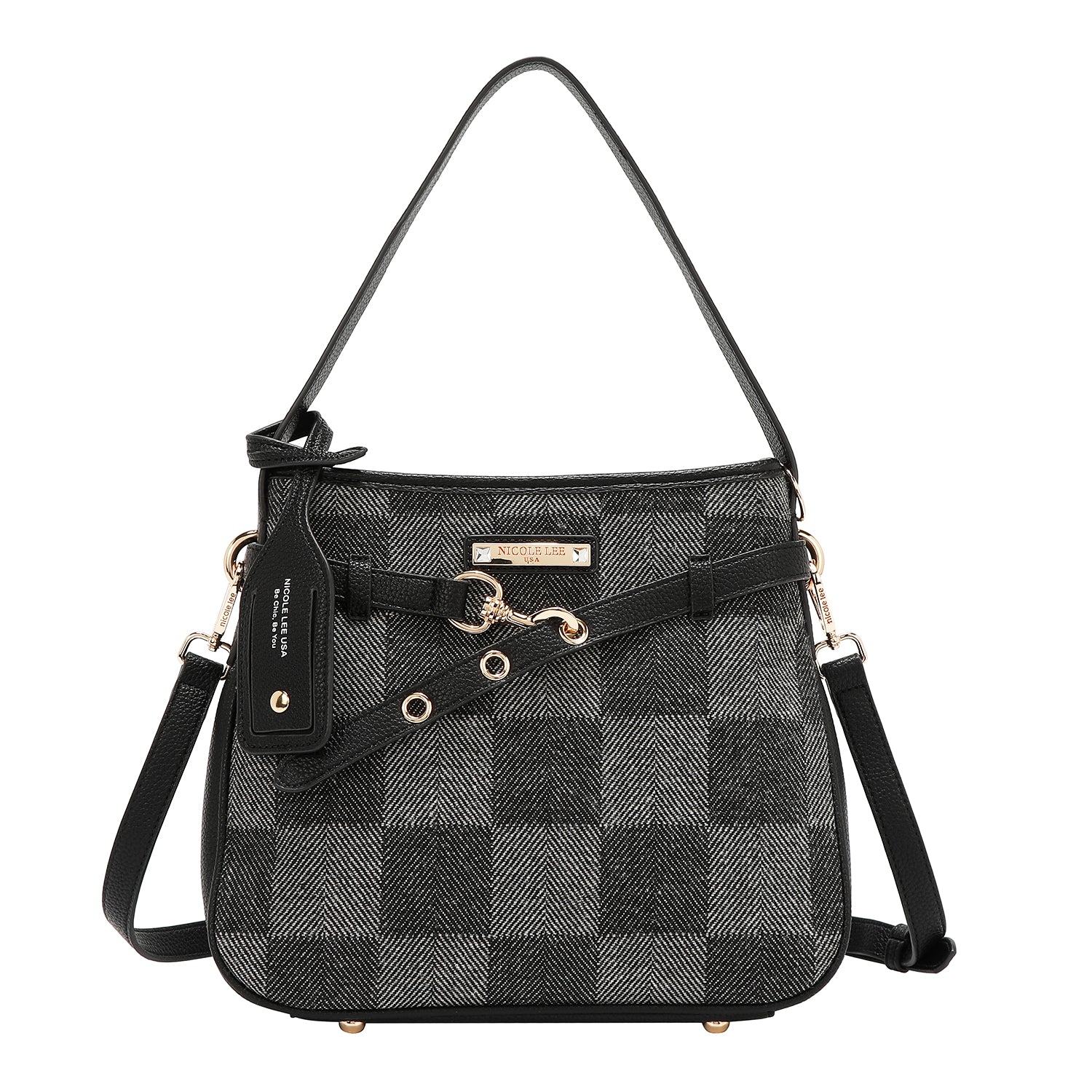 Bolsa Hobo Nicole Lee Estampada De Cuadros FW25