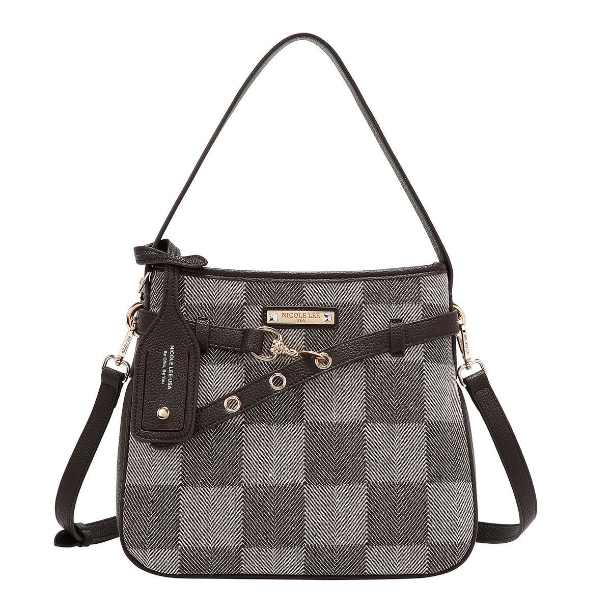 Bolsa Hobo Nicole Lee Estampada De Cuadros FW25