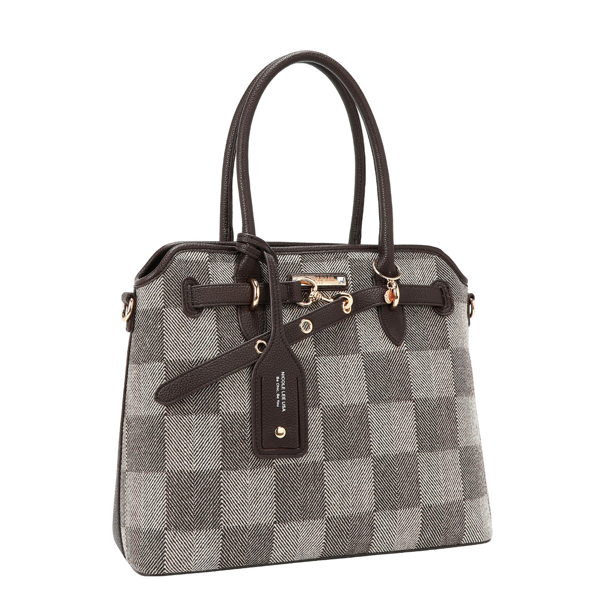 Bolsa Cuadrada Nicole Lee Estampada De Cuadros FW25