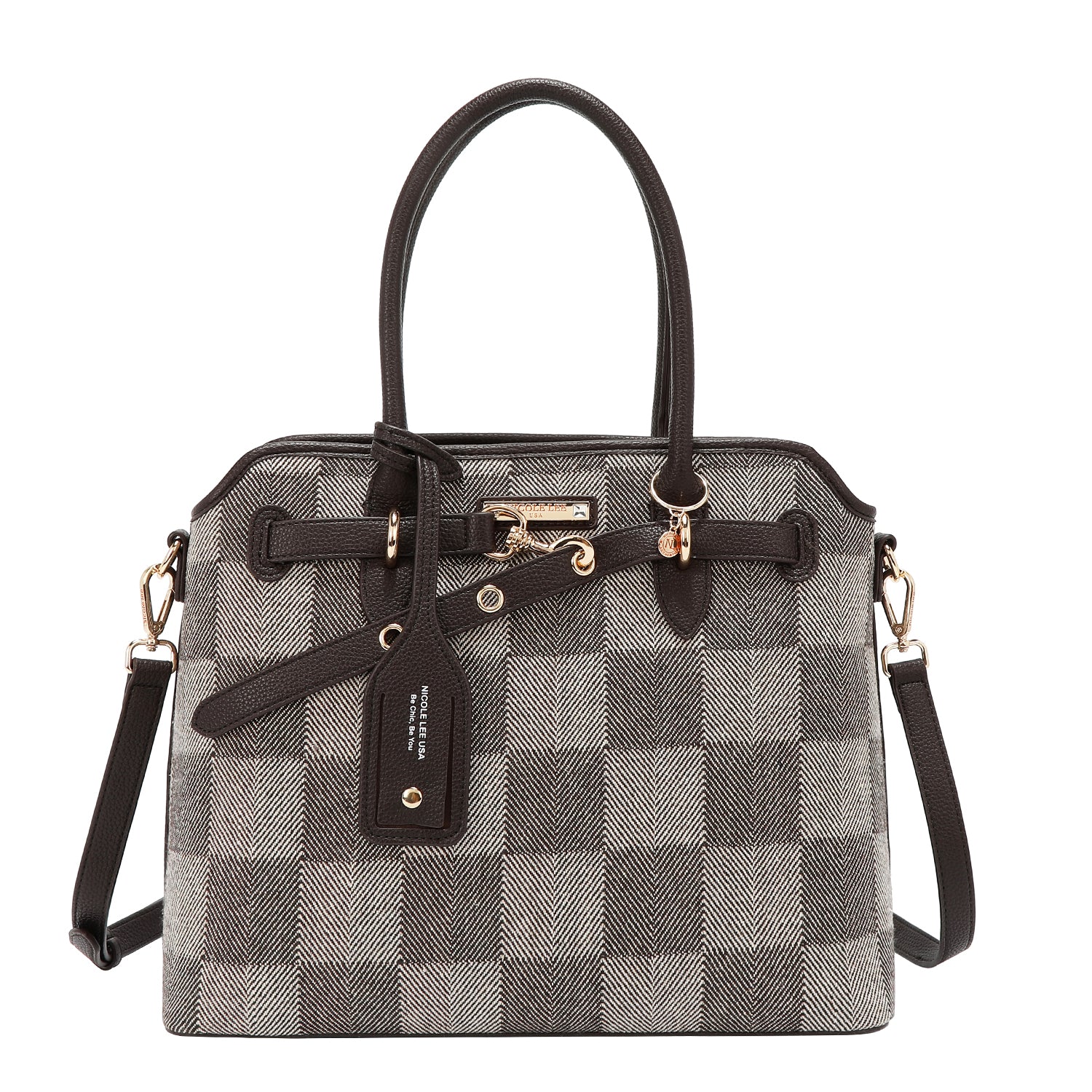 Bolsa Cuadrada Nicole Lee Estampada De Cuadros FW25