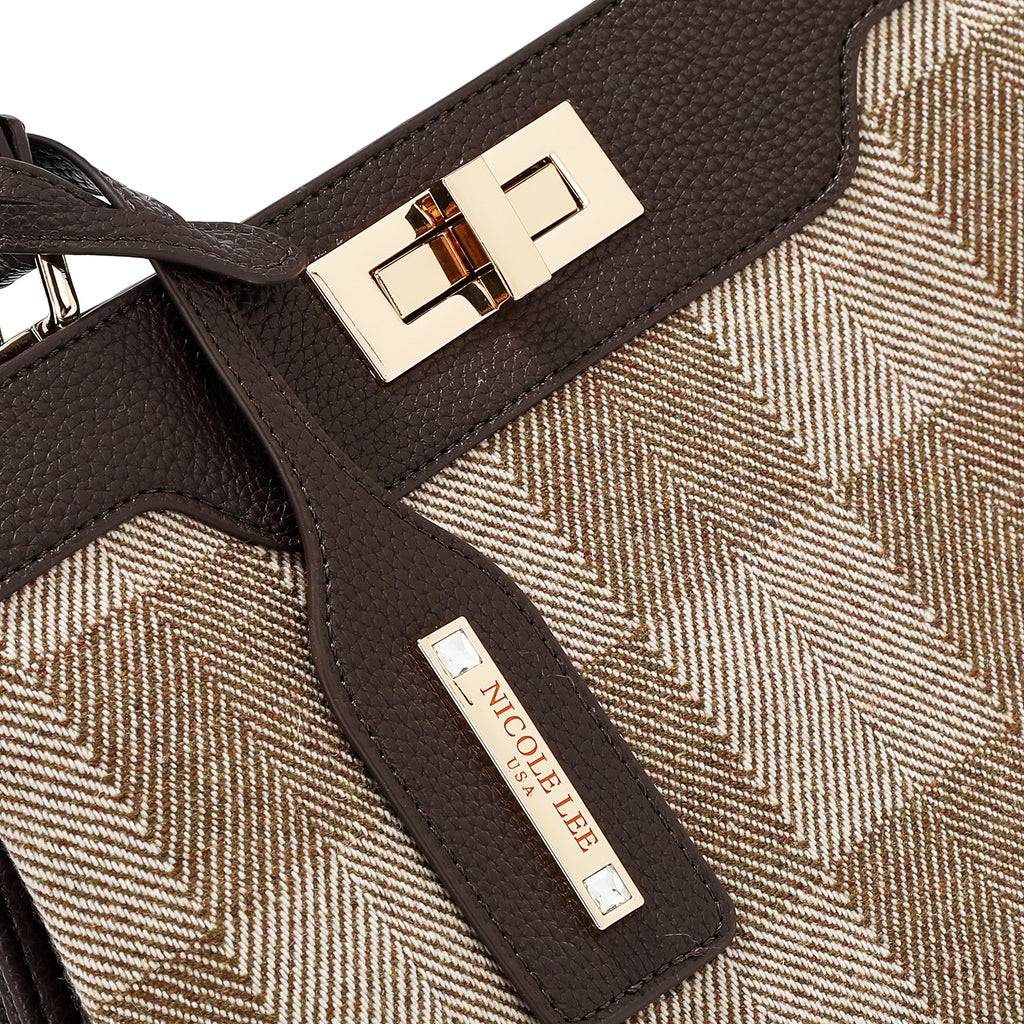 Bolsa de hombro Nicole Lee estampado de cuadros FW25