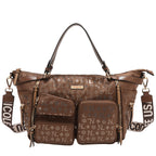 Bolsa satchel Nicole Lee de nylon holográfica FW25