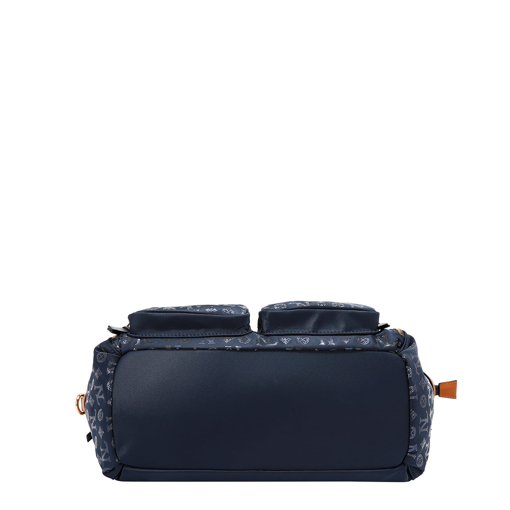 Bolsa satchel Nicole Lee de nylon holográfica FW25