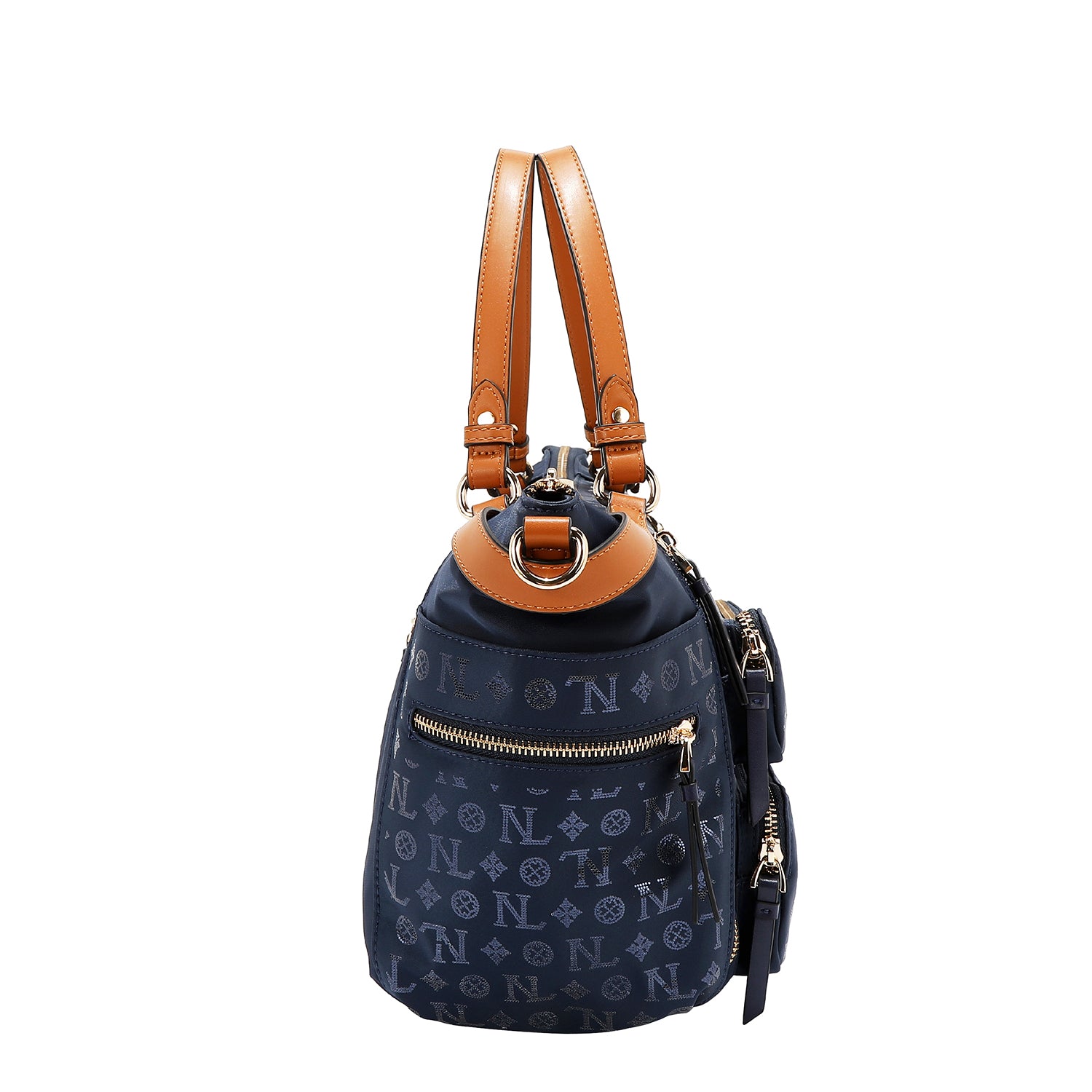 Bolsa satchel Nicole Lee de nylon holográfica FW25