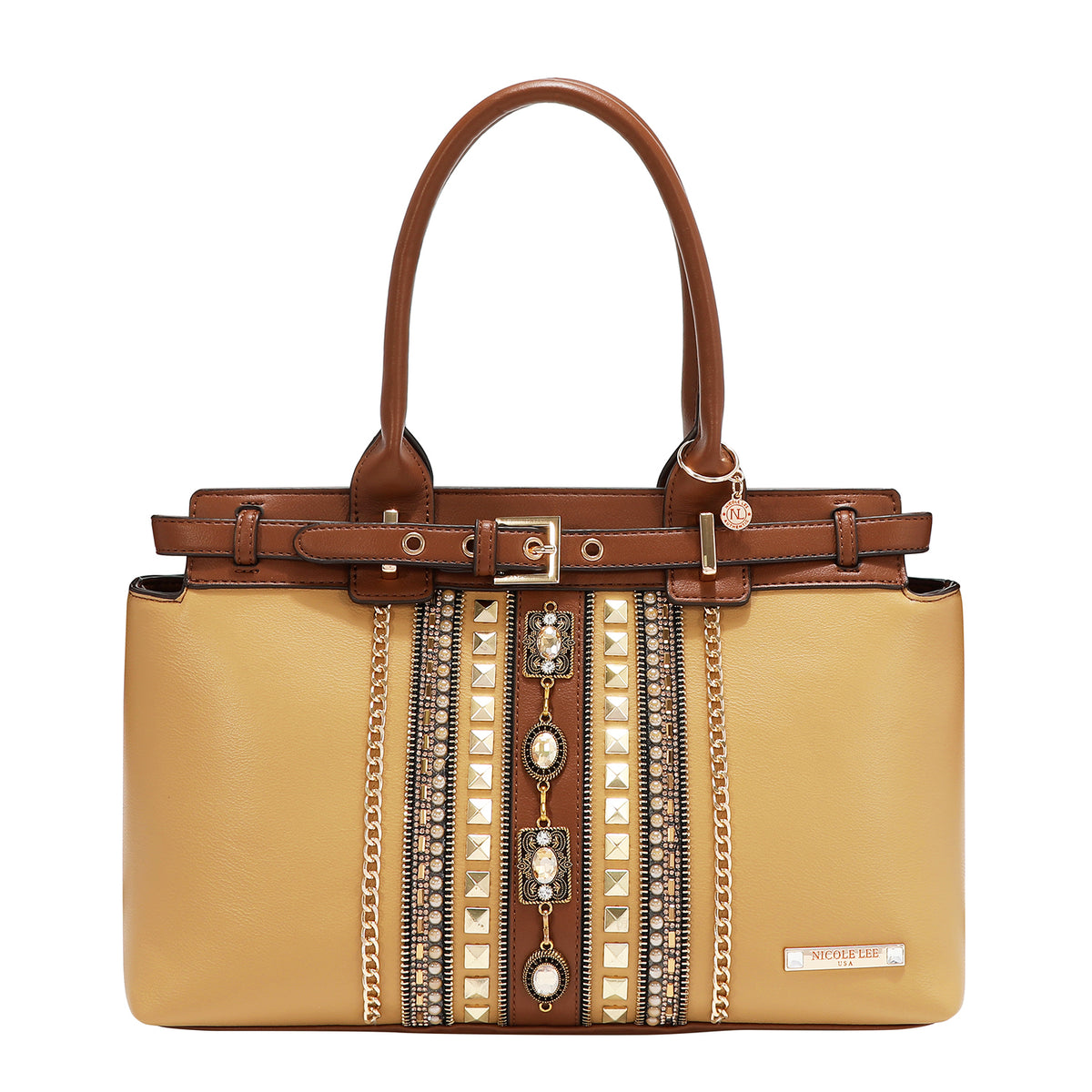 Bolsa Nicole Lee Satchel Con Pedrería Jewel Y Stud FW26