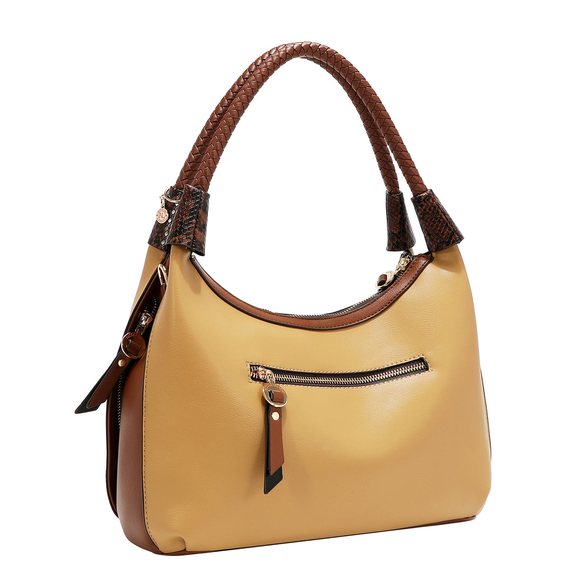 Bolsa Hobo Nicole Lee Bicolor Con Pedreria Jewel Y Stud FW26