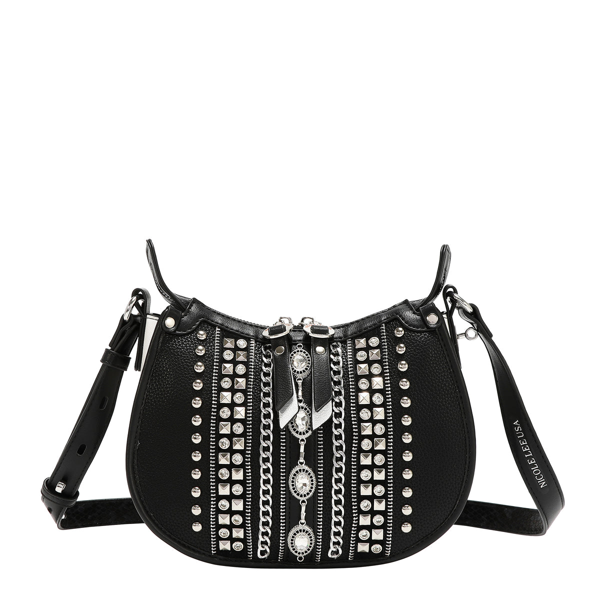 Bolsa Shoulder Nicole Lee Bicolor Con Pedreria Jewel FW26