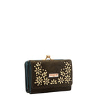 Cartera Nicole Lee De Gamuza Con Flores FW25