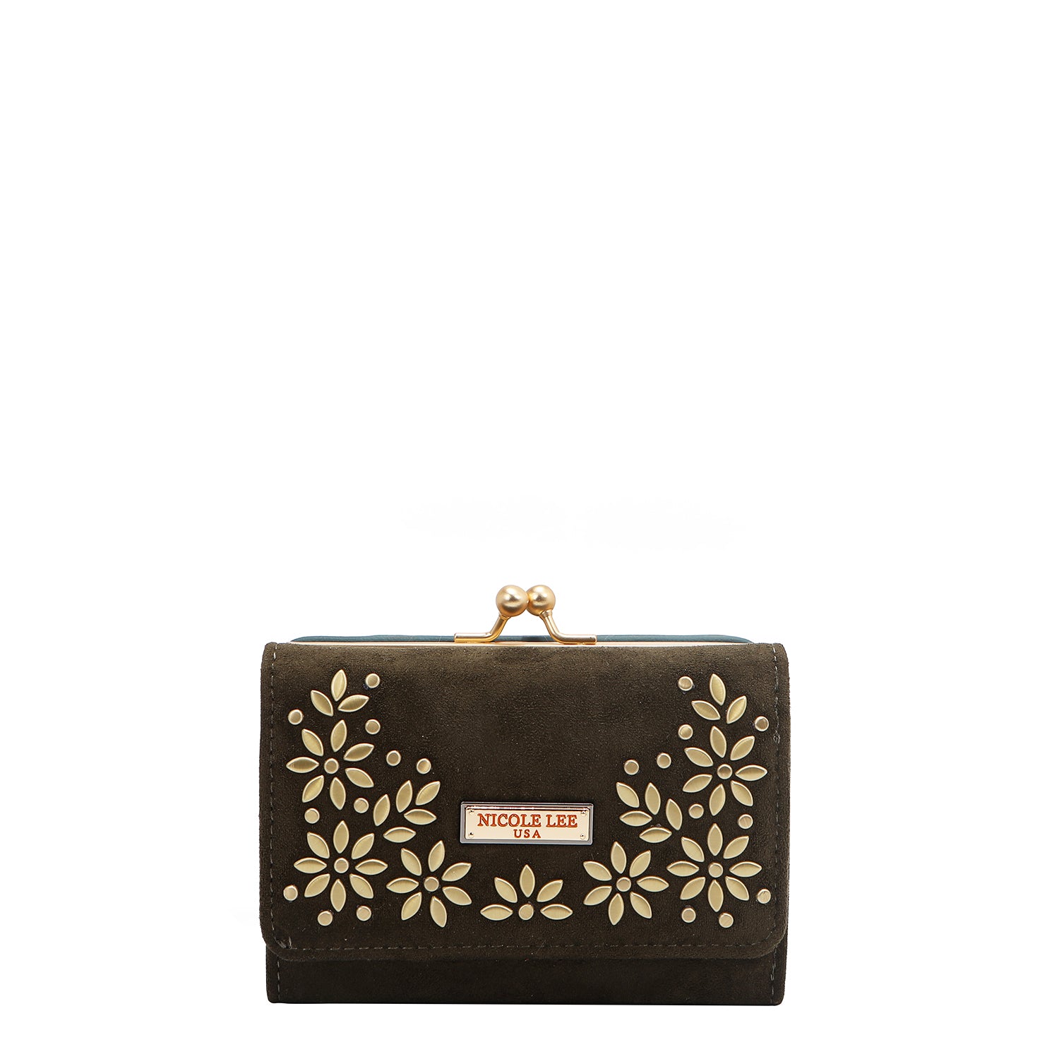 Cartera Nicole Lee De Gamuza Con Flores FW25