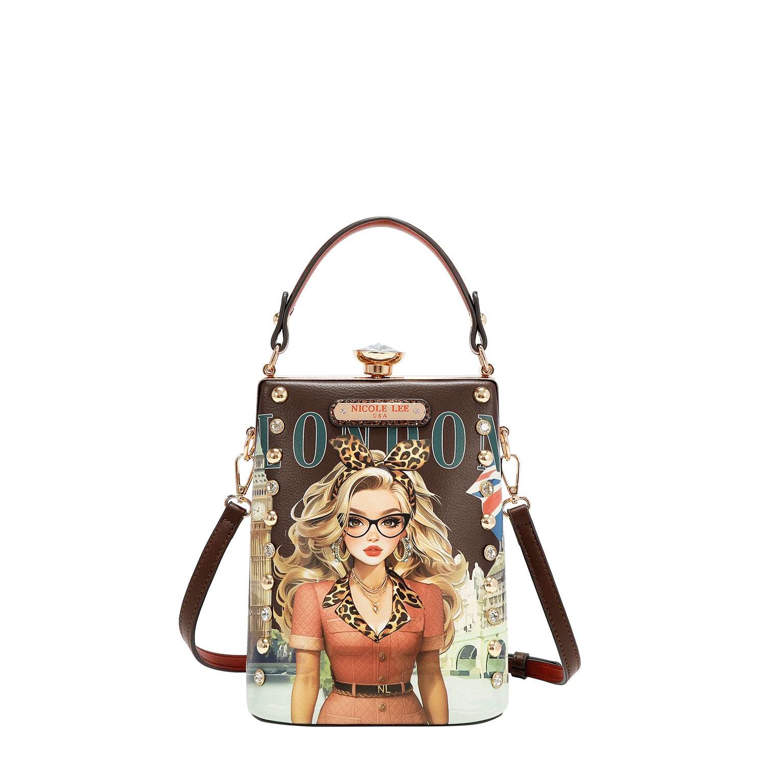 Bolsa De Mano Nicole Lee Con Broche London Eye FW26