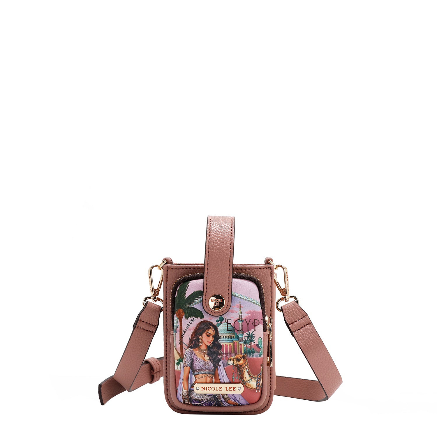Bolsa Para Celular Nicole Lee Estampado Queen Cleopatra FW25