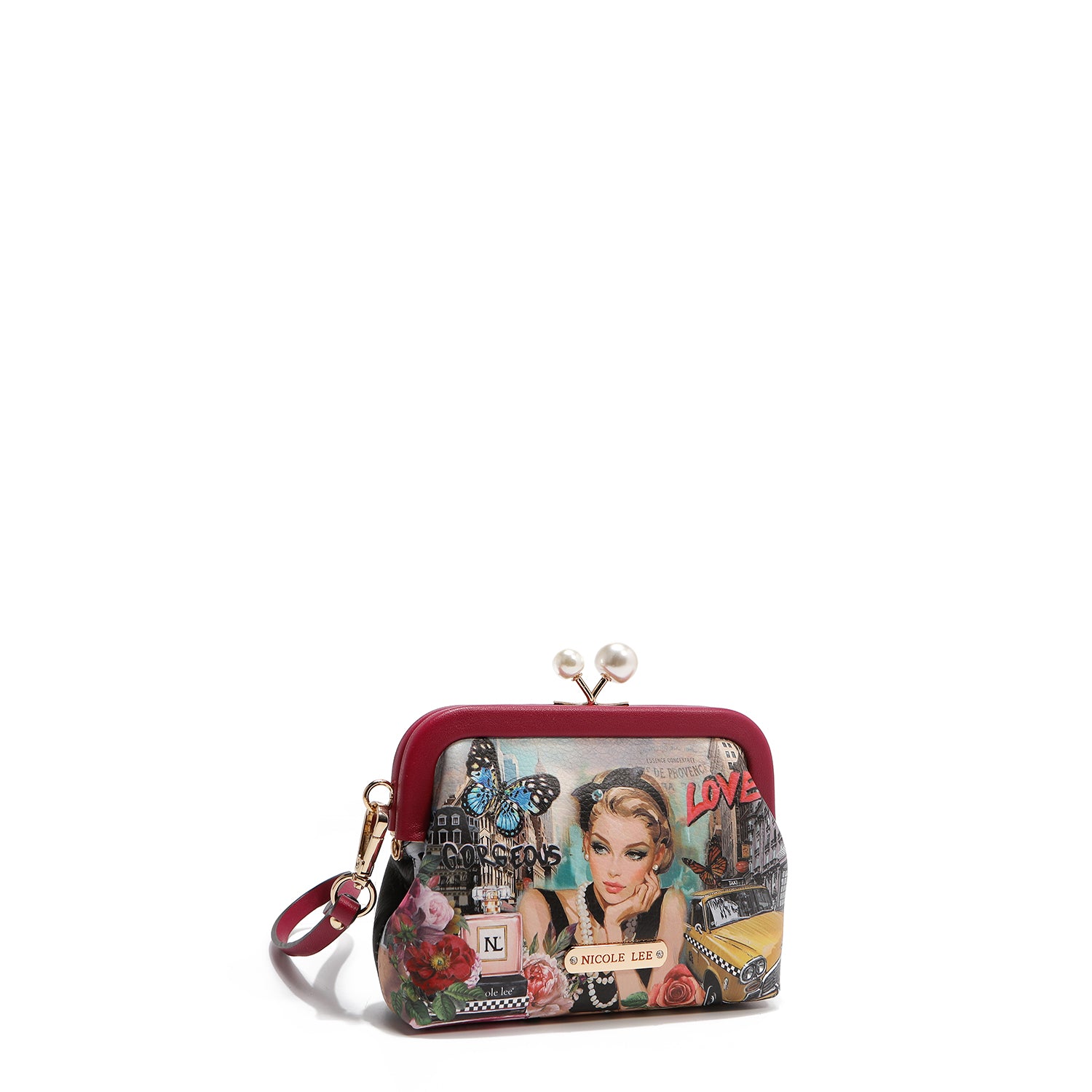 Monedero Nicole Lee Con Broche Kisslock Y Correa Sabina SS26