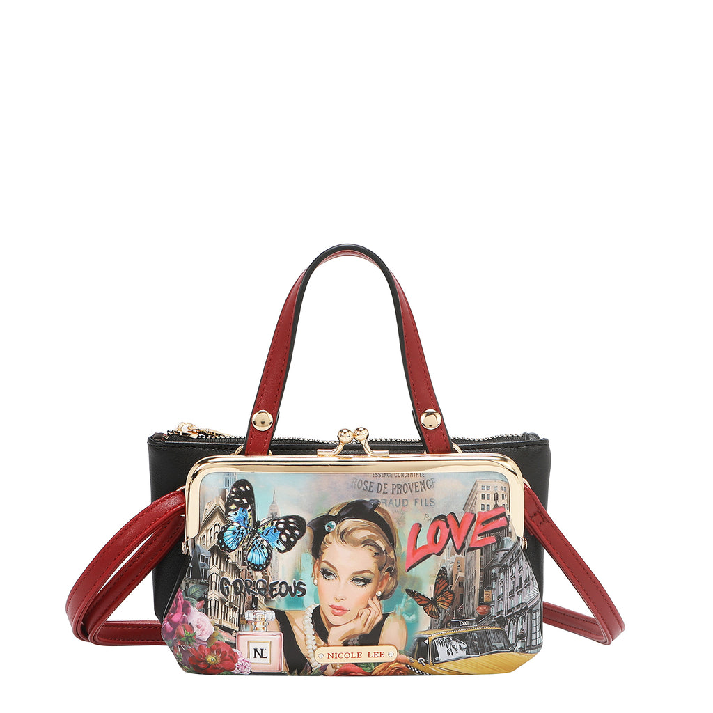 Monedero Nicole Lee Mediano Kisslock Con Asa Sabina SS26