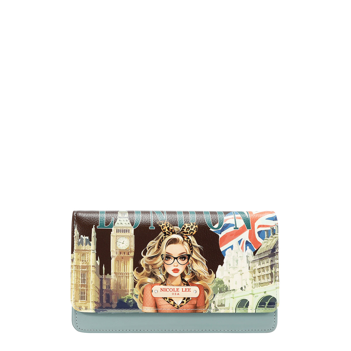 Cartera Nicole Lee Tipo Clutch Rígida London Eye FW26